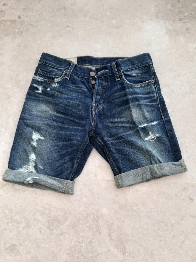 hollister men's denim shorts