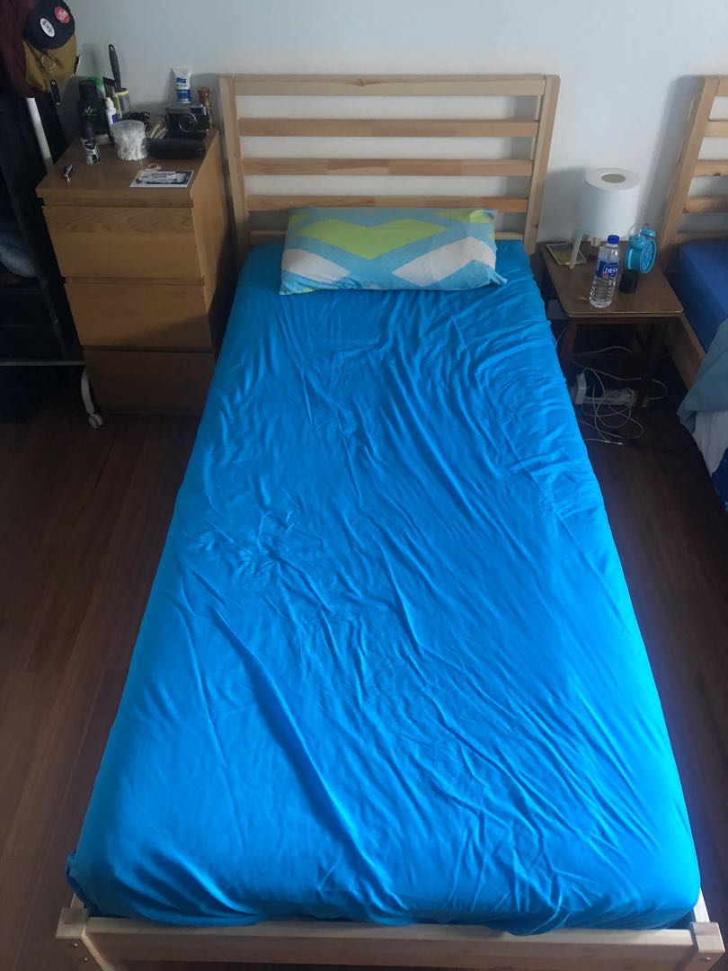 IKEA Single Bed + Mattress, Furniture & Home Living, Furniture, Bed