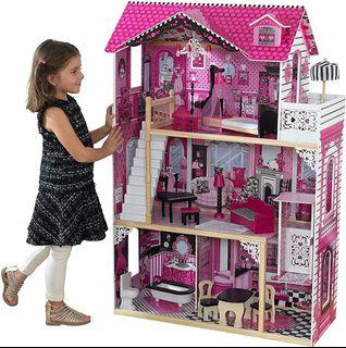 KidsMoment Wooden Mansion Barbie Doll House