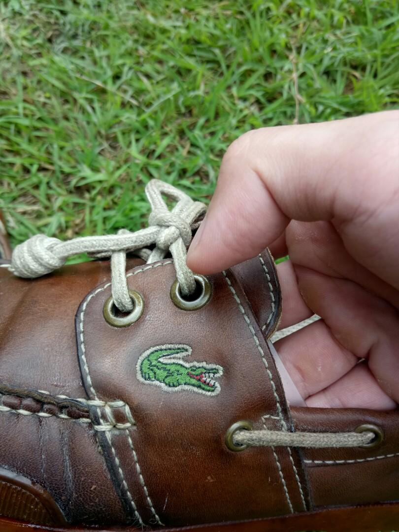 Lacoste boat shoes brown clearance