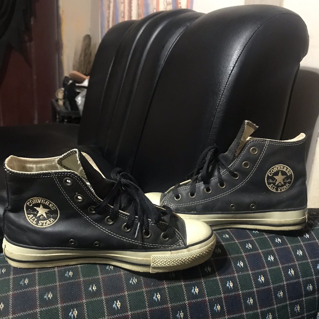 leather hi top converse