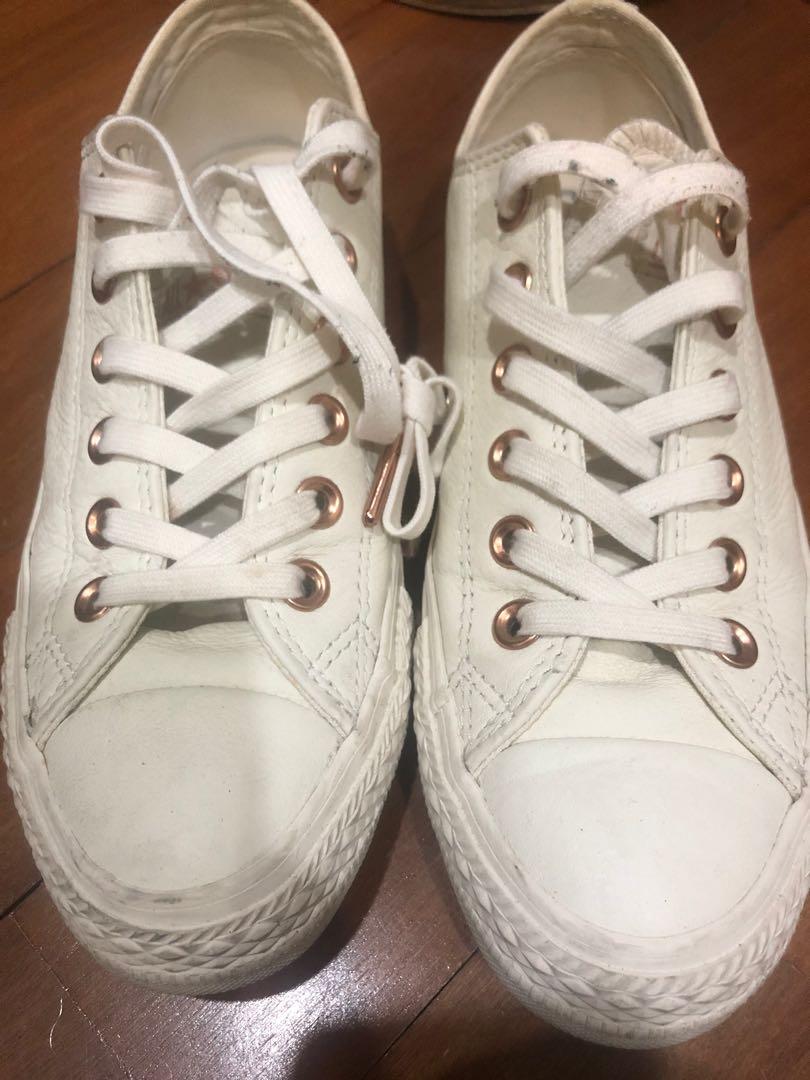White converse rose gold sale