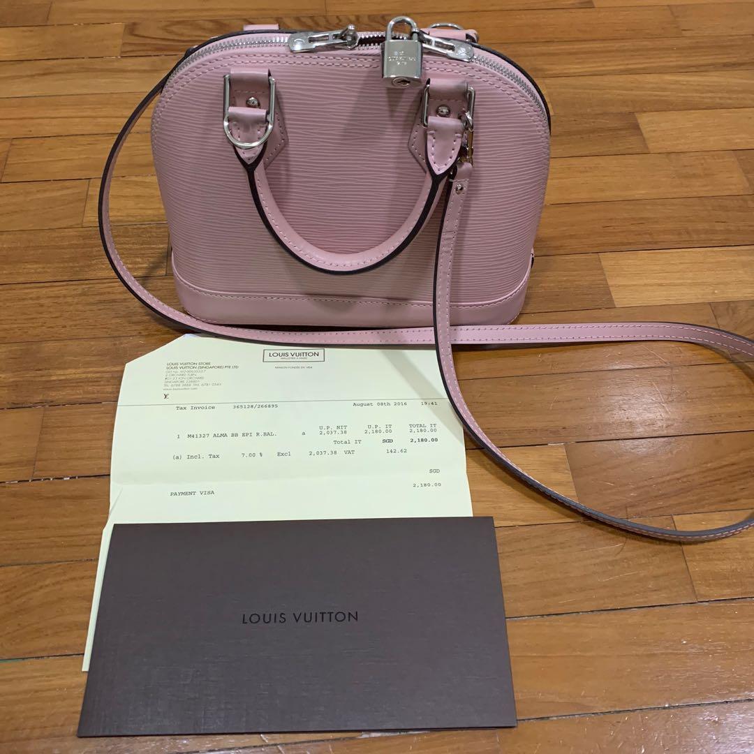 LOUIS VUITTON Alma BB IN ROSE BALLERINE EPI LEATHER, Women's Fashion, Bags  & Wallets, Purses & Pouches on Carousell
