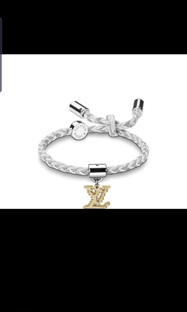 LOUIS VUITTON Bracelet Friendship LV Charm MP225E Gray White Gold Silver  Unisex