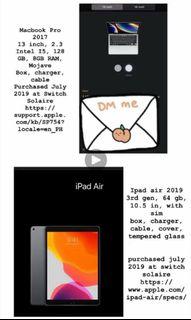 Macbook Pro and iPad Air
