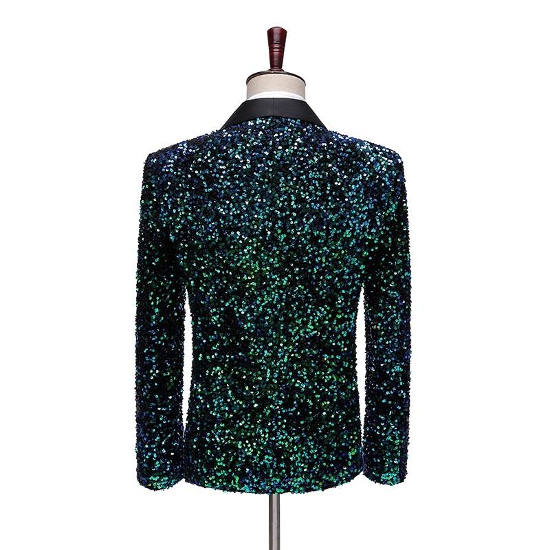 Mens green cheap sequin jacket