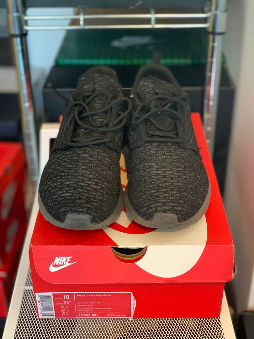 Roshe run 2025 flyknit midnight fog