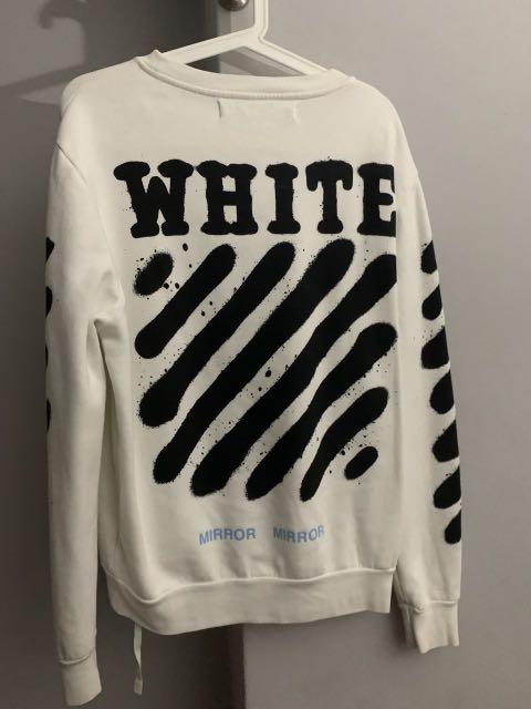 off white spray crewneck