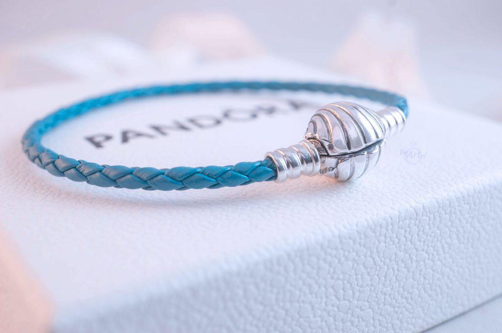 Pandora Moments Seashell Clasp Turquoise Braided Leather Bracelet 598951C01 Women s Fashion Jewelry Organisers Bracelets on Carousell
