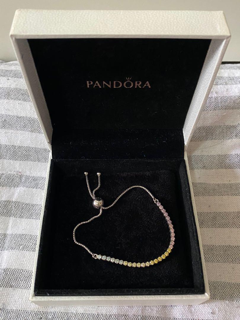 Pandora rainbow sparkling slider sales tennis bracelet