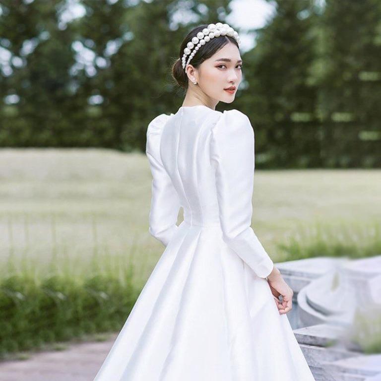 White long dress for cheap wedding