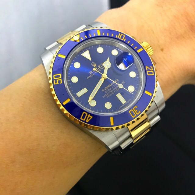 Blue submariner outlet half gold