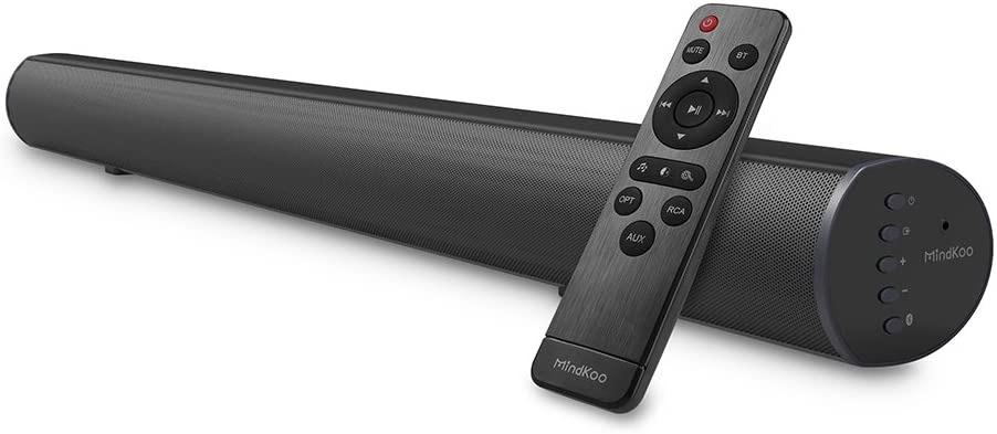 Soundbar with Built in Subwoofer MindKoo 37 Inch Deep Bass 2.1 Channel Sound Bar Wired Wireless Bluetooth Home Theater TV Speakers 4 Full Range