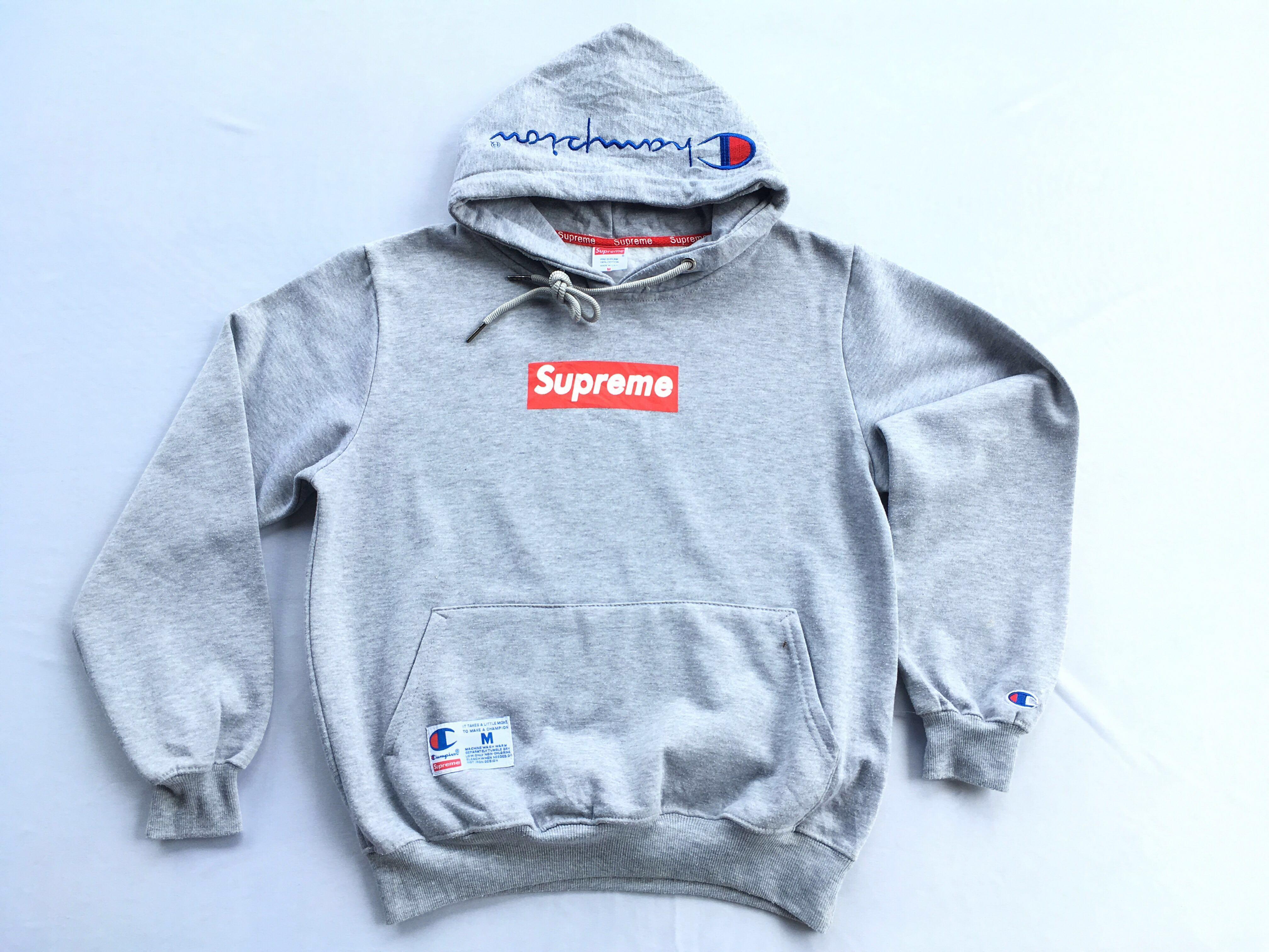 Supreme champion hoodie Men s Fashion Tops Sets Hoodies on Carousell