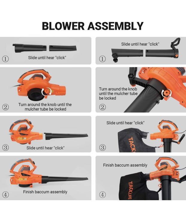 TACKLIFE Leaf Vacuum, 5 Variable Blow Speed, Leaf Blower Vacuum with