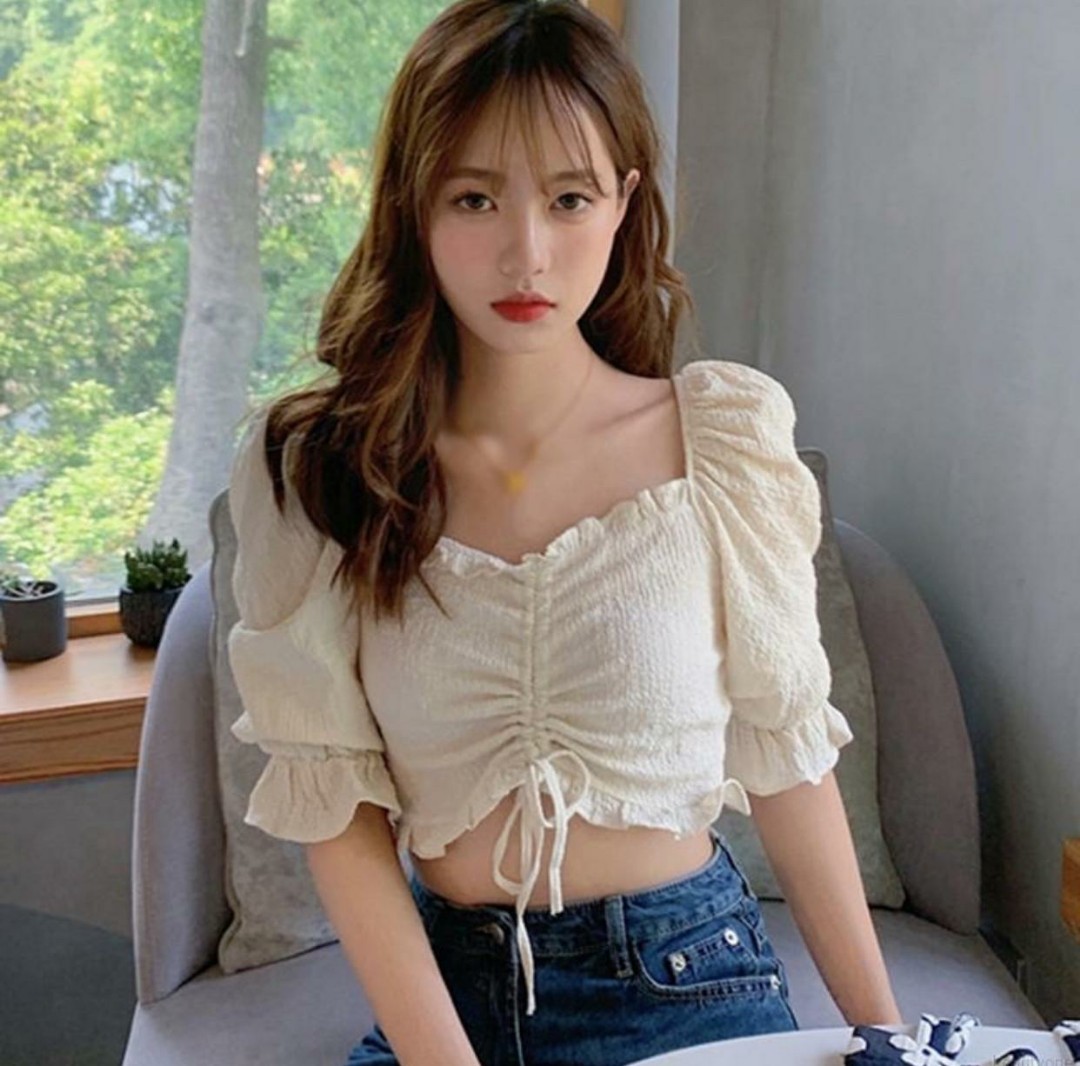 tags off shoulder crop top ins korean fashion ulzzang minimalist