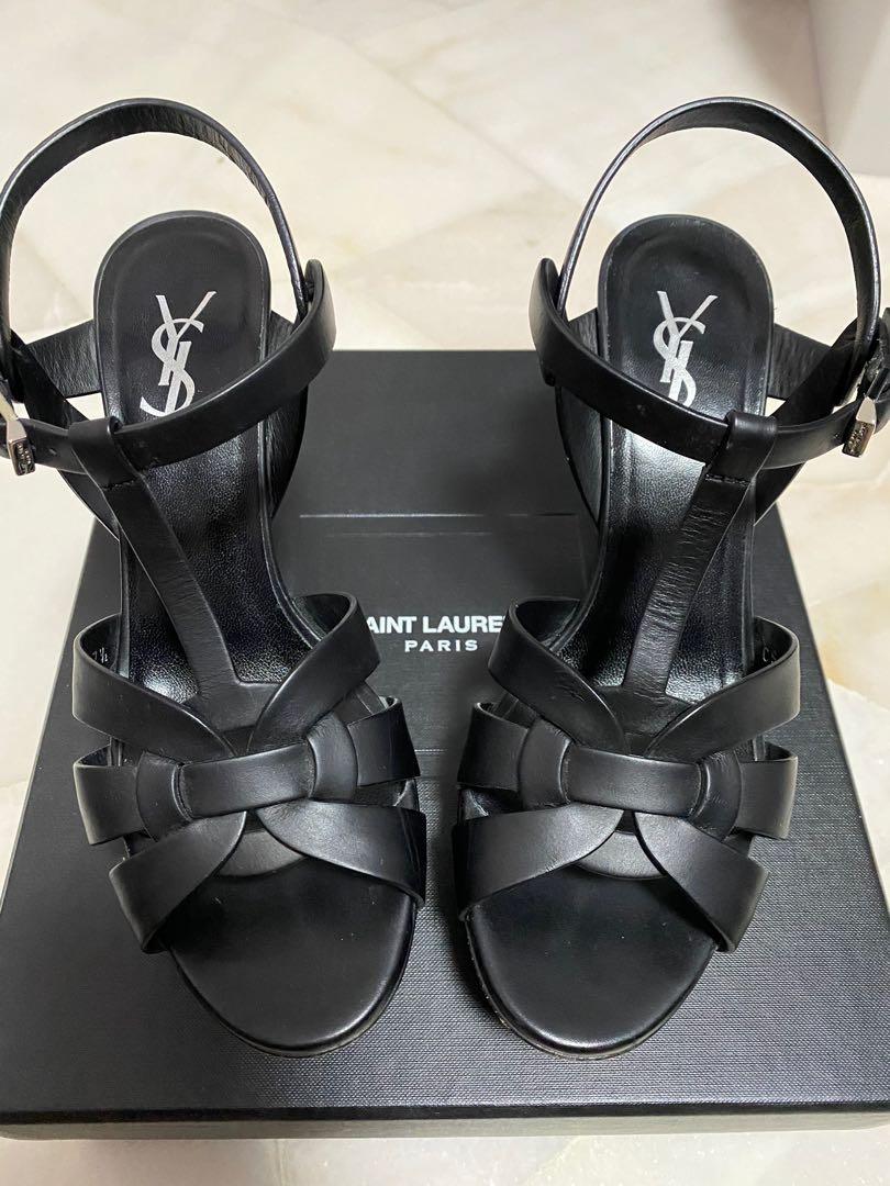 ysl silver tribute heels