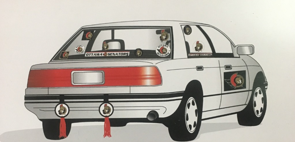 16 Pc NHL Ottawa Senators Car Decal Decoration Kit