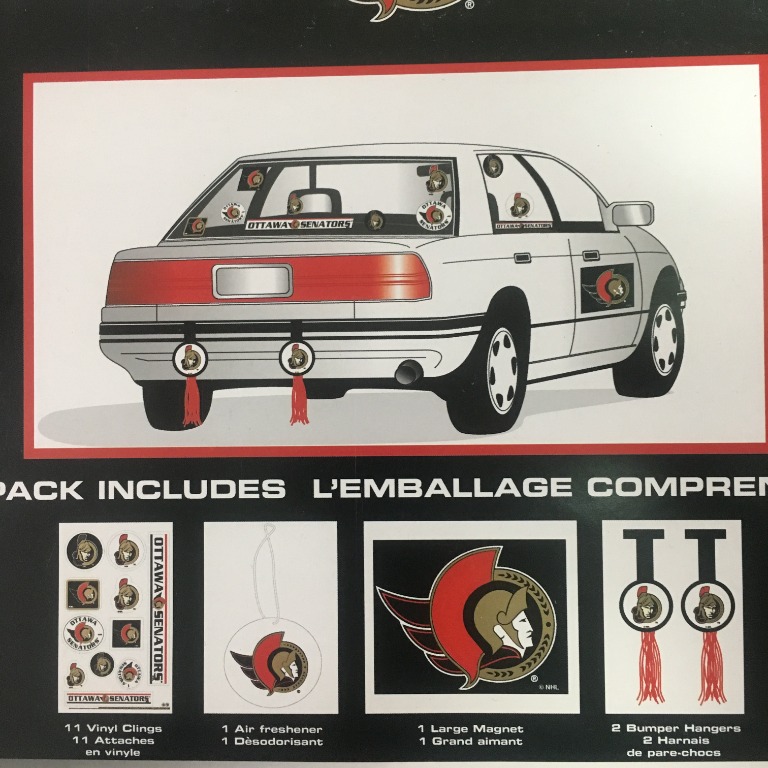 16 Pc NHL Ottawa Senators Car Decal Decoration Kit