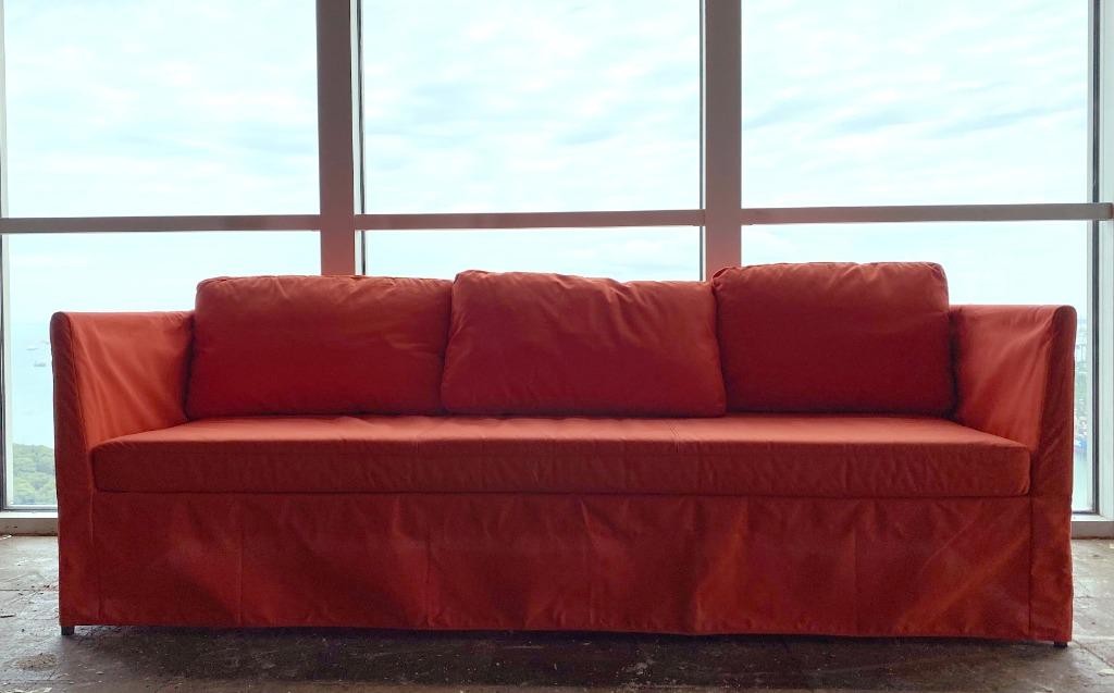 3 Seater Sofa Ikea Brathult Red Orange Furniture Sofas On Carousell Change up your seating without carrying home a whole new sofa. 3 seater sofa ikea brathult red orange