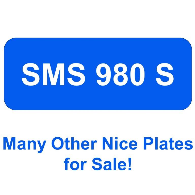 3 Digit Car Number Plate For Sale Sms 980 S Car Accessories Car Plates On Carousell