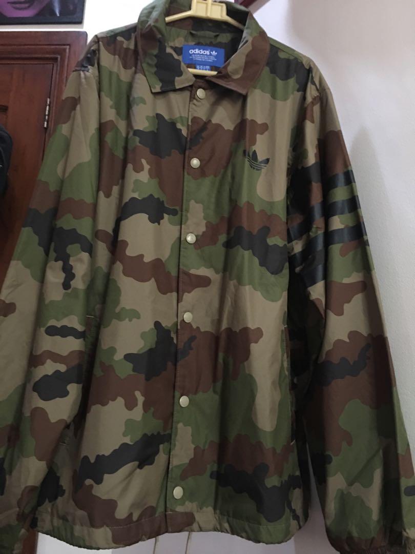 Authentic ADIDAS Originals Camo Jacket (Category: Hoodies) located in Paranaque City. Submitted by santasworkshop (Listing ID 1027568683, Image 2). Description: Rare Adidas Originals Camo Jacket *Fixed Price - 100% Legit (bought in HK) - Rare Piece - Great Condition (Barely Used) *PM for more pics.