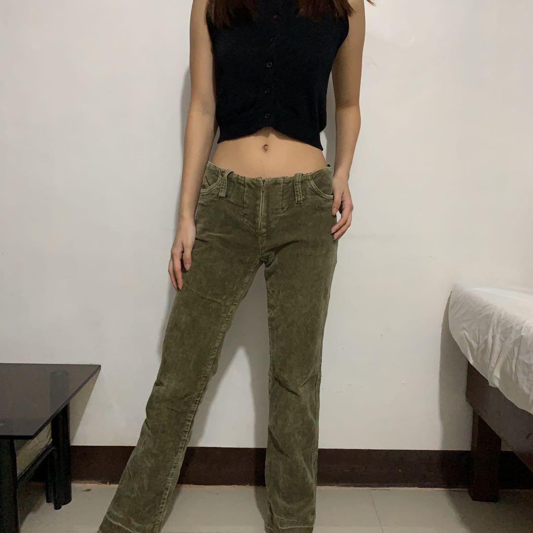 raw hem corduroy pants