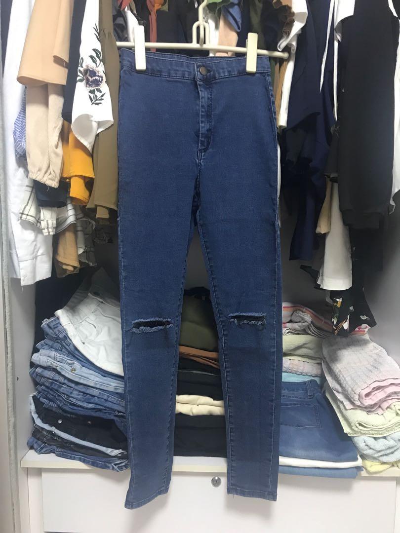 dark blue jeans topshop