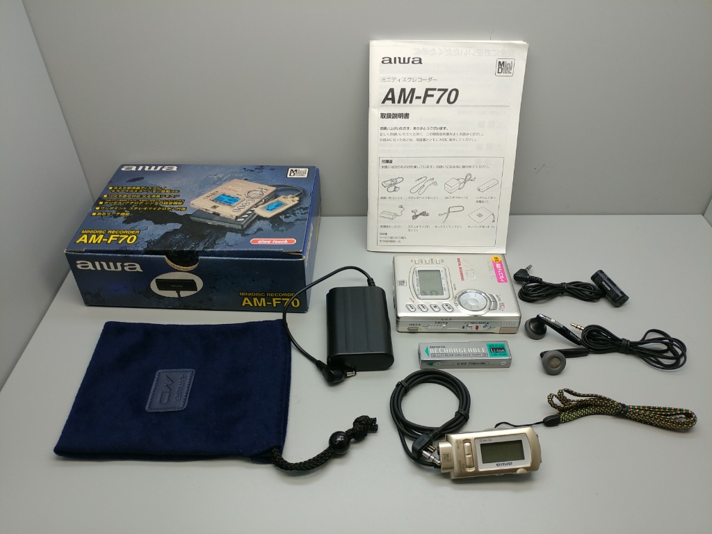 希少品 単3電池対応 ポータブルMDレコーダー AM-F70 AIWA アイワ AIWA