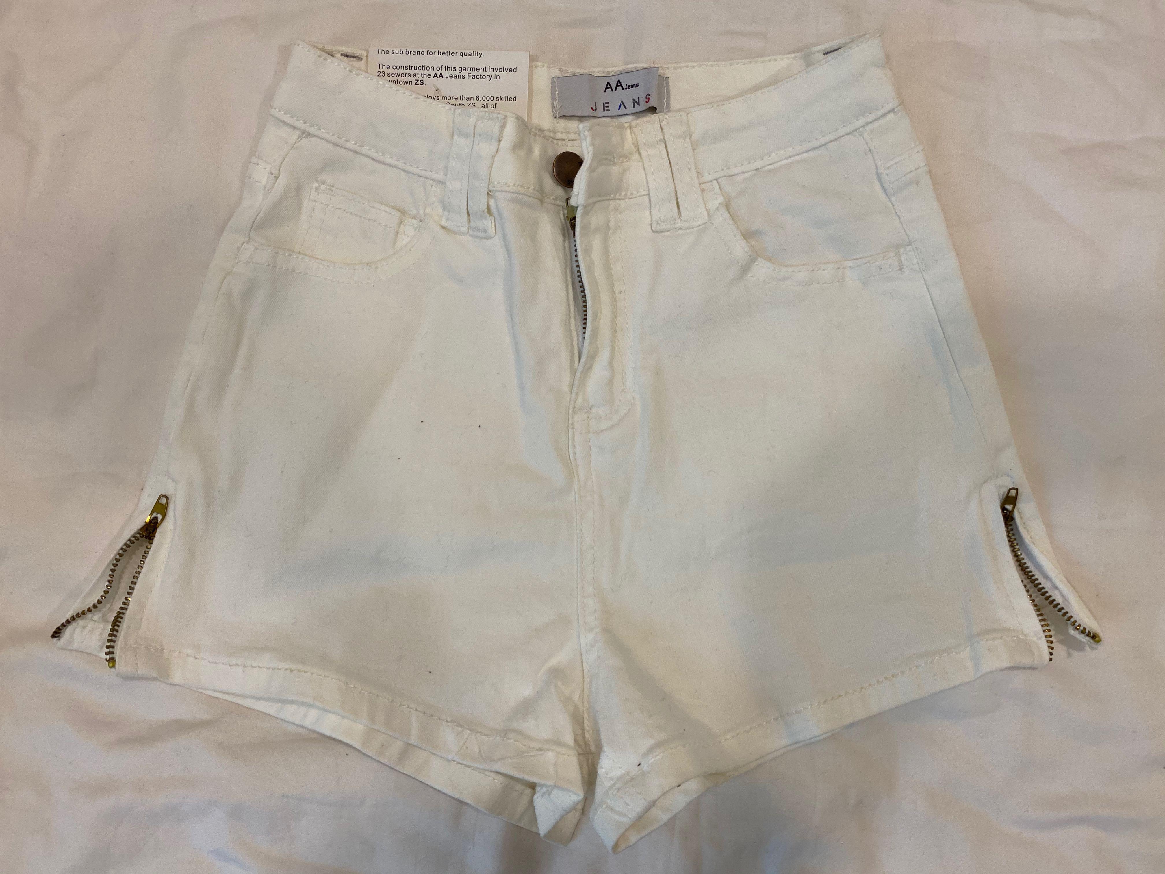 White stretchy clearance shorts