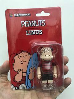 Bearbrick LINUS peanuts 100% red strip boy snoopy smile