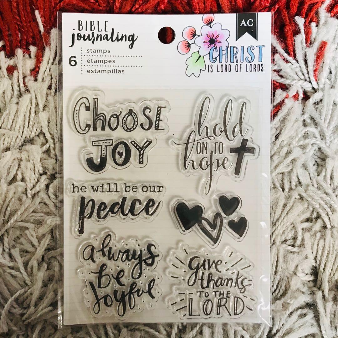 Bible Journaling clear stamp set (Category: Stationery & School Supplies) located in Paranaque City. Submitted by rahhapunzel (Listing ID 1027557804, Image 2). Description: • P175 - Trust in the Lord Bible Journaling Clear stamps - American Crafts (orig. price: P215) • P175 - God with Us Bible Journaling Clear stamps - American Crafts (orig. price: P215) • P175 - Pray without Ceasing Bible Journaling Clear stamps - American Crafts (orig. price: P