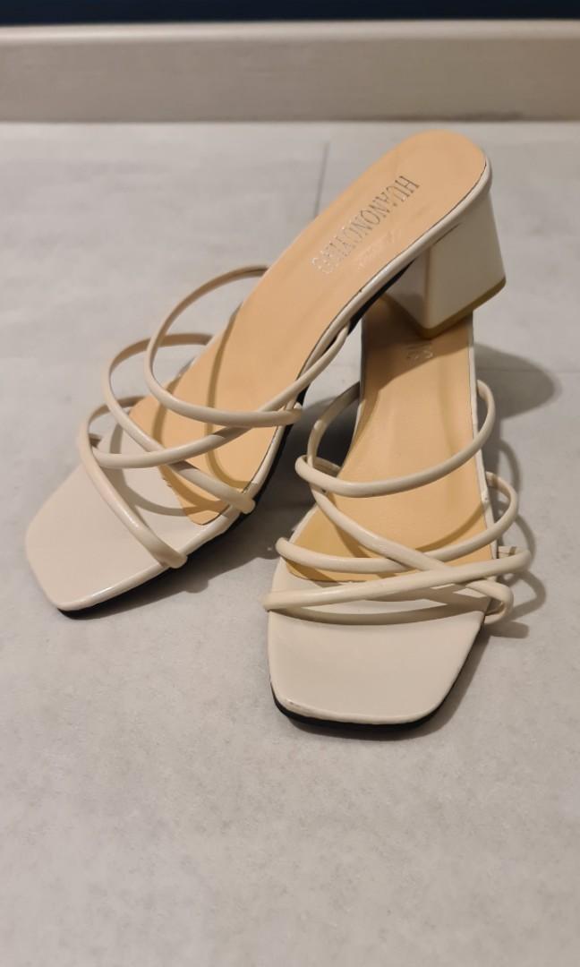 ivory chunky heels