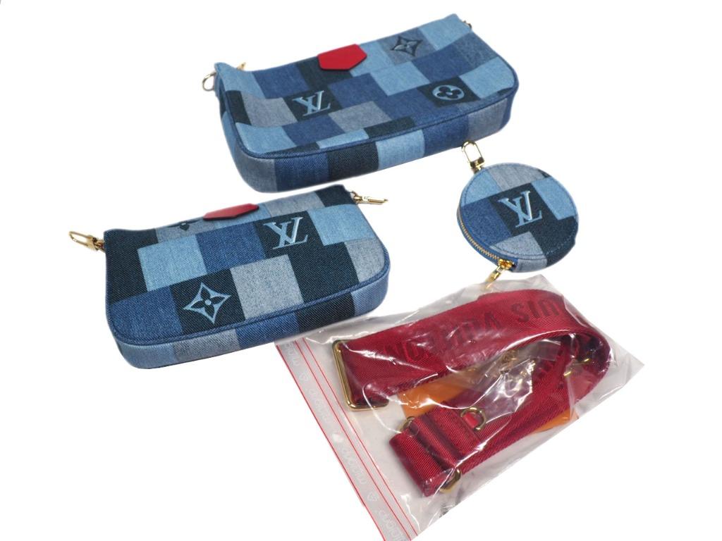 LOUIS VUITTON Multi Pochette Accessoires Monogram Denim Blue/Red M44990