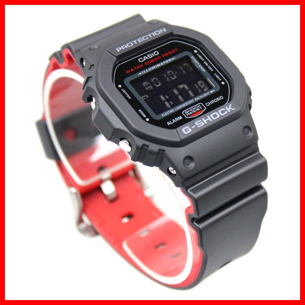 G Shock Digital Square Heritage Red and Black Resin DW5600HR1 Original Cash On Delivery