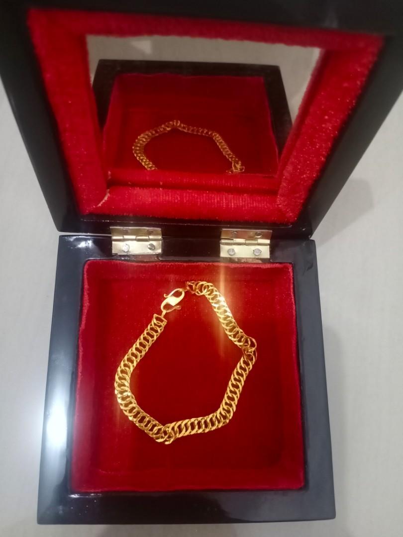 Gelang Emas 24 Karat Fesyen Wanita Perhiasan Di Carousell
