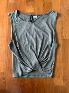 green crop top
