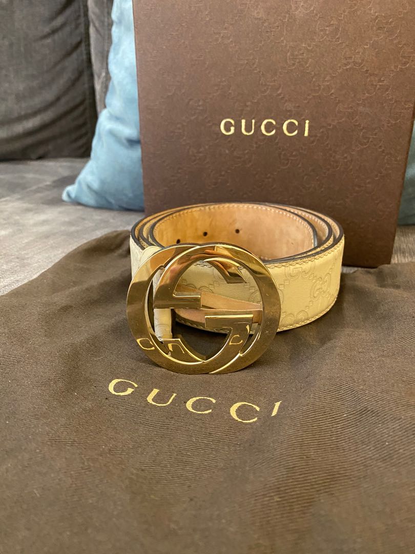 Mens gucci clearance belt gold buckle