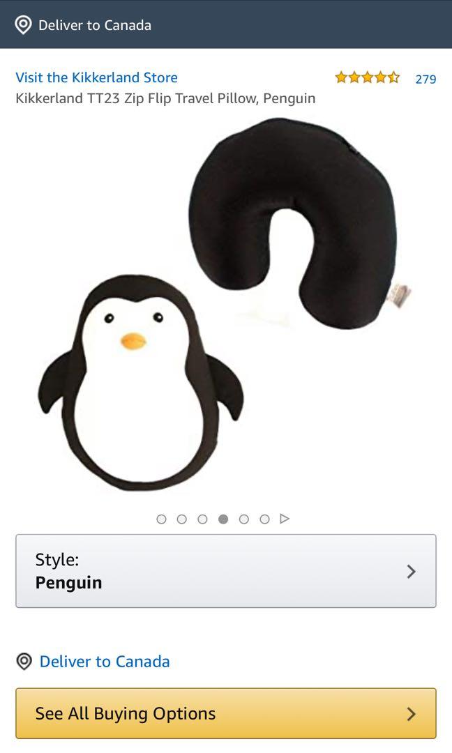 kikkerland travel pillow penguin