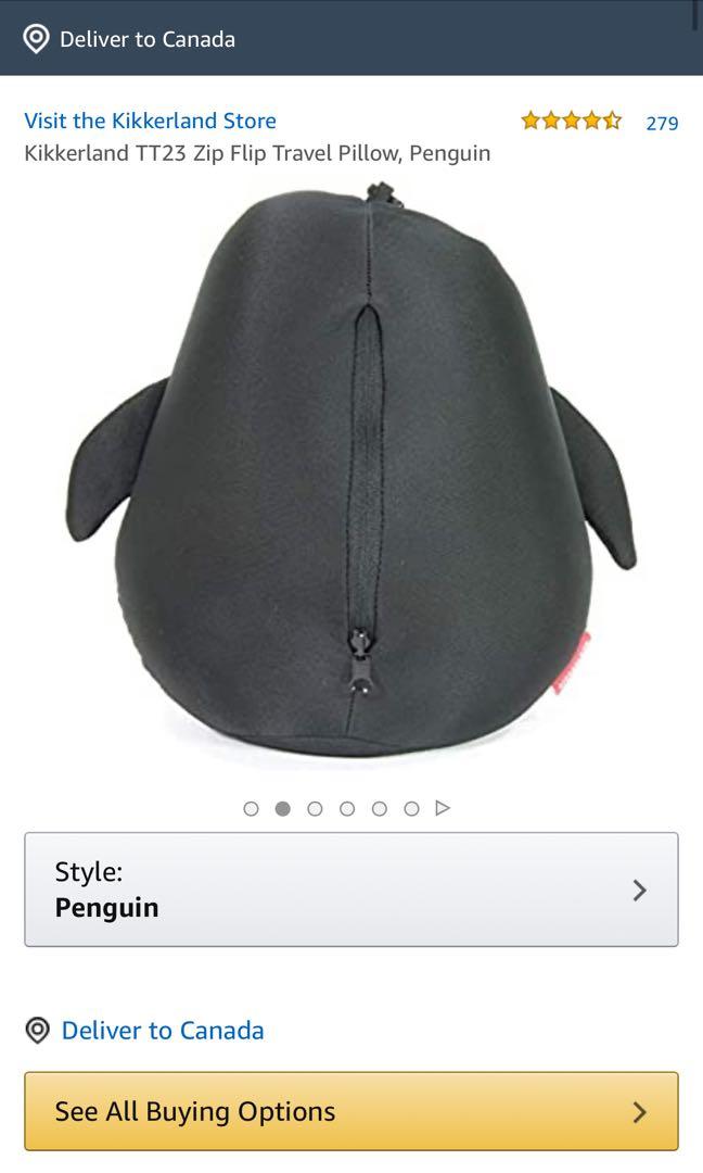 kikkerland travel pillow penguin