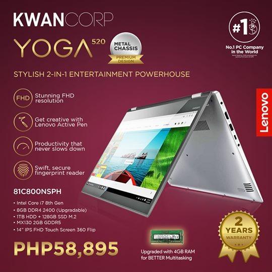 Lenovo Yoga 520 81c800nsph Intel I7 8gb 1tb 128gb Ssd Mx130 2gb 14 Fhd 360 Flip Electronics Computers Laptops On Carousell