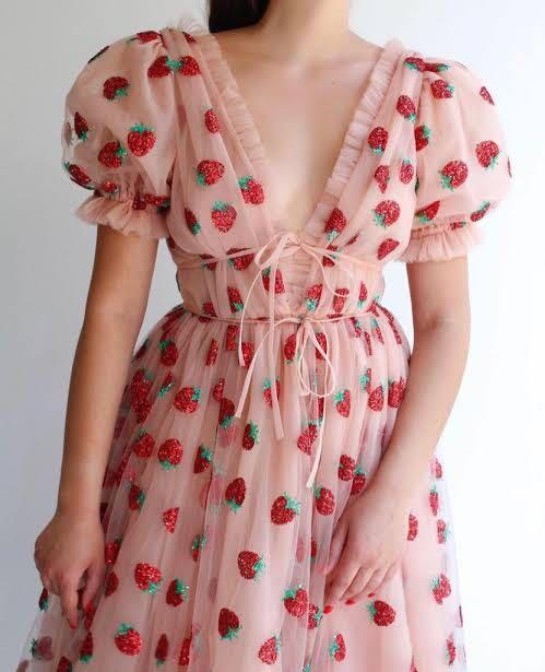 strawberry dress womens