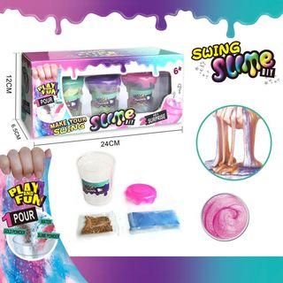 Summer Mermaid Slime Kit for Girls 10-12, FunKidz Shimmer Slime Making Kit  for Kids Ages 8-10 DIY Fluffy Glitter Slime Toy Mermaid Gift