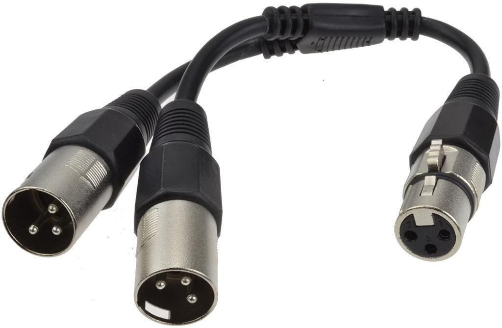 Talent XLR Male To Dual XLR Female Y Splitter Cable - 1 Foot Audio Combiner