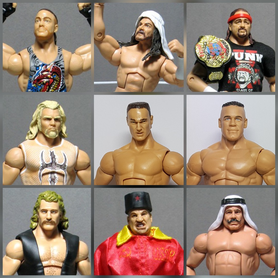 Mattel WWE WCW ECW NWA Elite Flashback Legends wrestling action