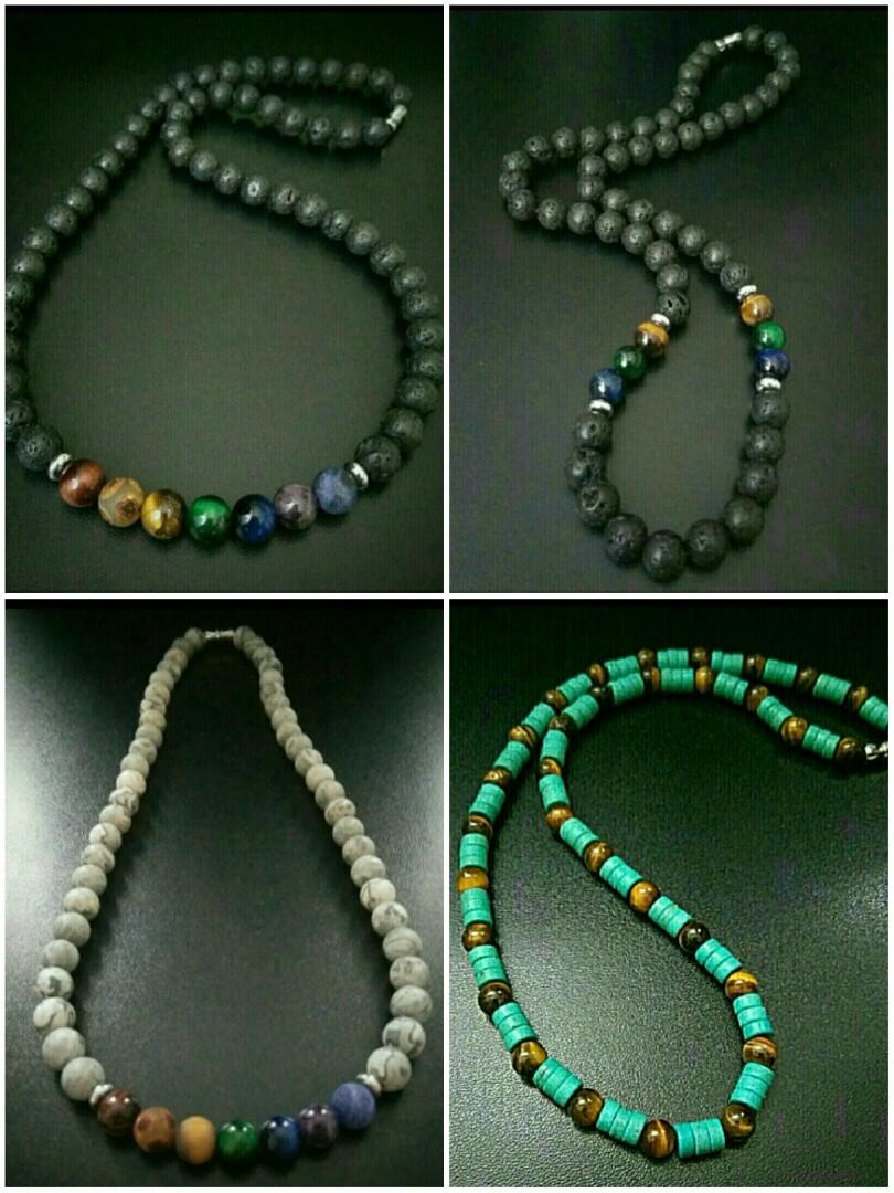 Mens lava on sale bead necklace