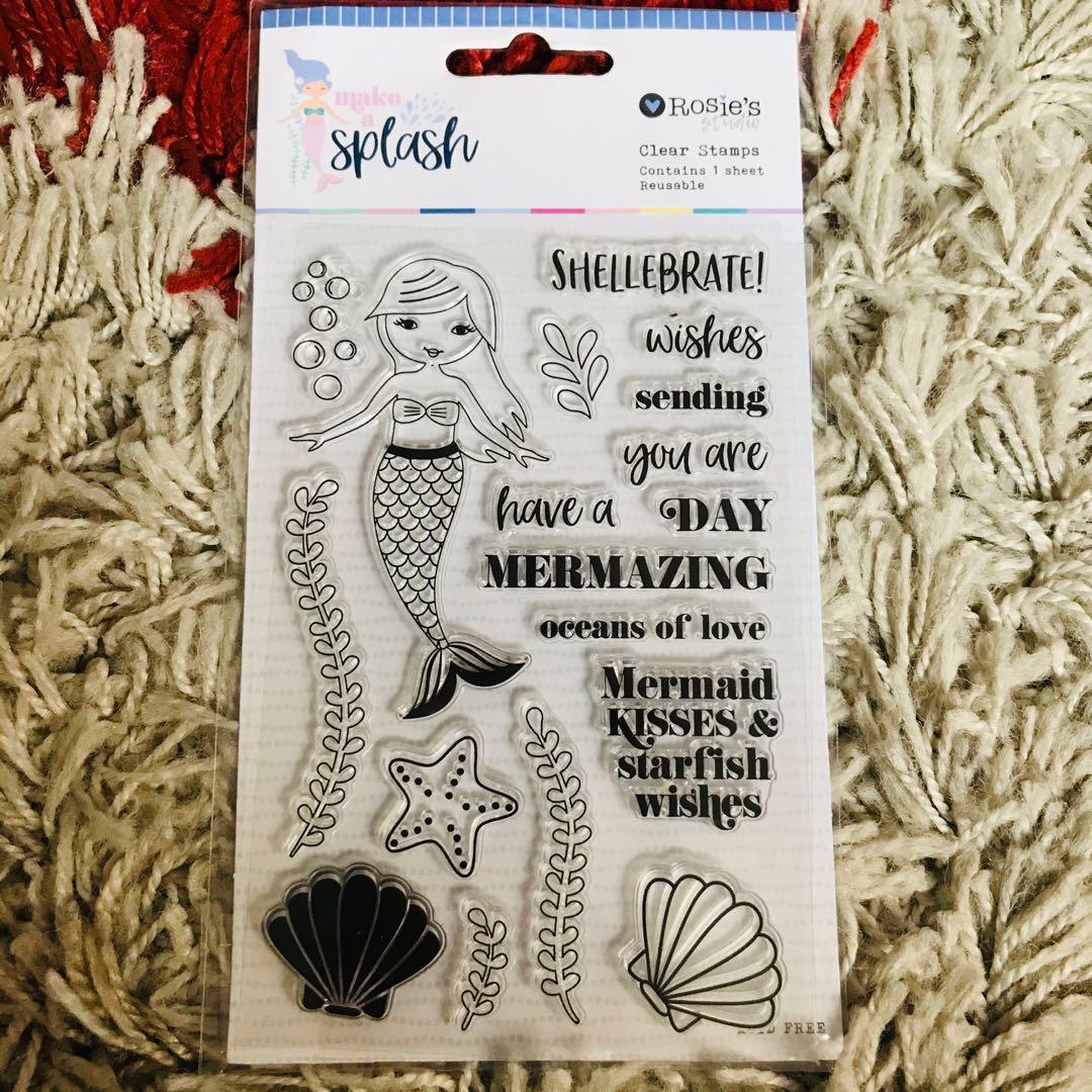 Mermaid clear stamp set (Category: Craft Supplies & Tools) located in Paranaque City. Submitted by rahhapunzel (Listing ID 1027555053, Image 1). Description: P90 - Make A Splash Rosie’s Studio Clear Stamps (orig. price: P120) • for cardmaking, scrapbooking, decorating or any arts and crafts project • never been used • rfs: decluttering.