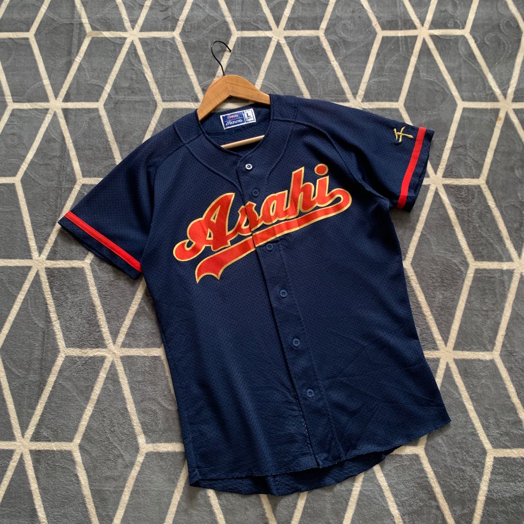 Mizuno Asahi Baseball Jersey, Men's Fashion, Tops & Sets, Tshirts