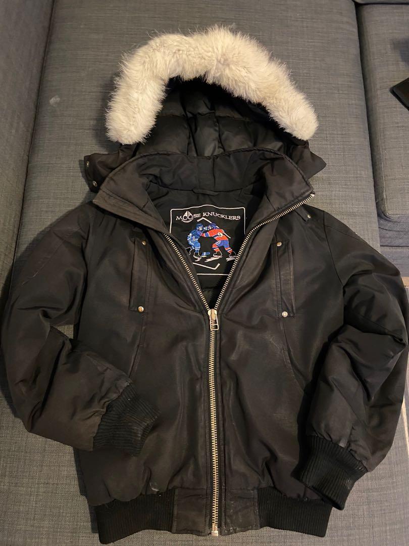 Moose Knuckles winter jacket (Category: Boy's Apparel) located in Toronto. Submitted by mgano (Listing ID 1027488383, Image 2). Description: Size M kids. Super warm. One sleeve needs minor repair on seam. Price is firm..