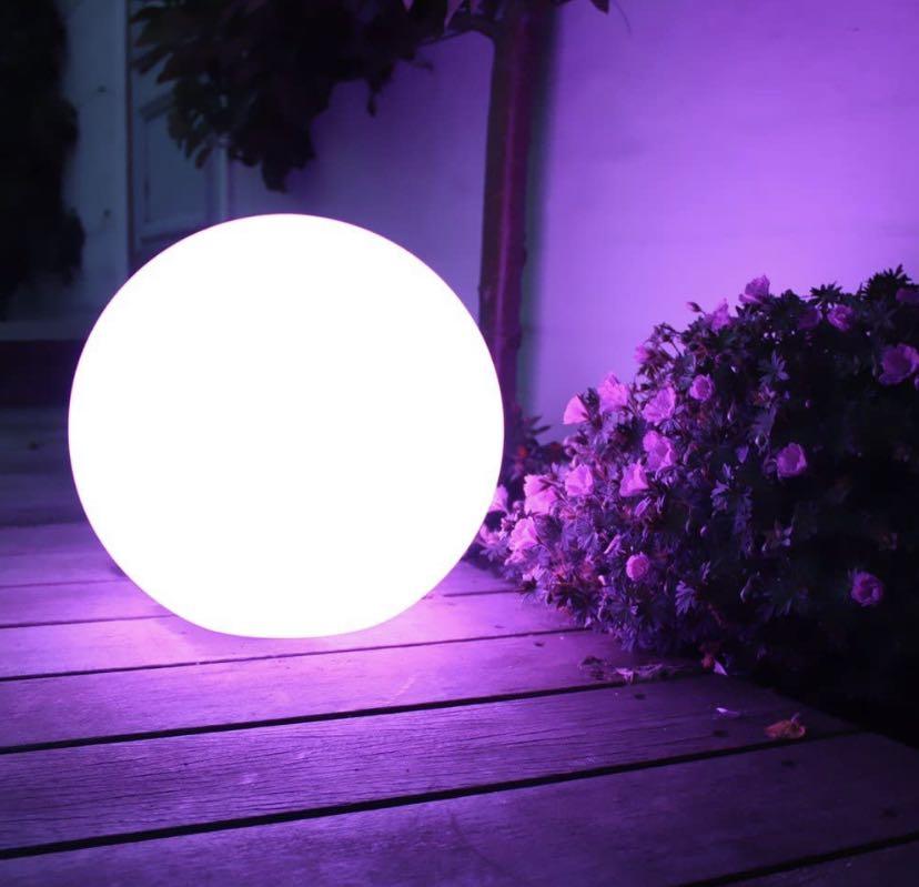 14-inch Multi-Function Color Changing LED Ball Light Orb in White, Sturdy  Waterproof Rechargeable, Wireless w/Remote Control Beautiful Light Effect,  Subtle Ambient Lighting Relaxing Mood Lamp, Furniture  Home Living,  Lighting 